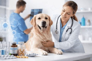 veterinária oncológica tratando cão com tosilato de sorafenibe